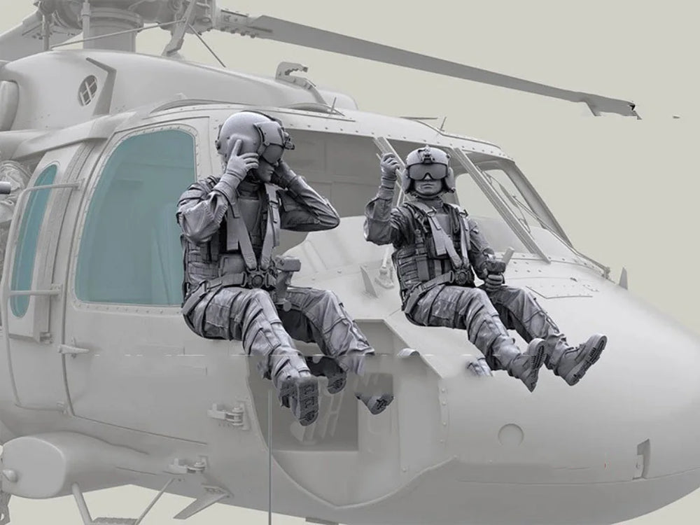 1/35 Modern Special Forces Rappelling, 2 Figures, Resin Model Figure Kit, Unassembled and Unpainted
