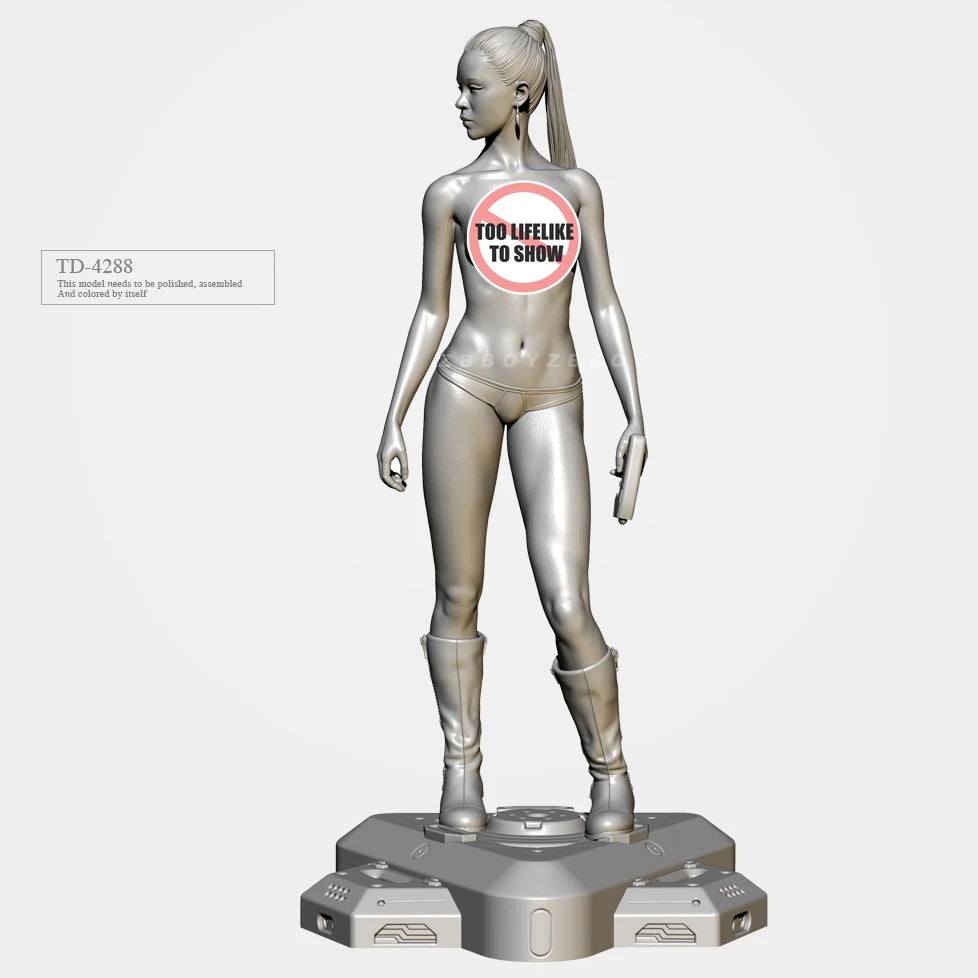 75mm Sci-Fi Female Commando in Tactical Bodysuit, Resin Model Figure Kit, Unassembled and Unpainted