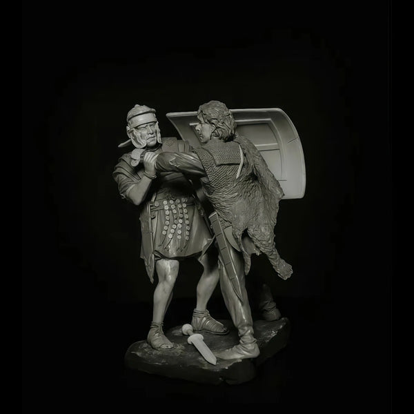 75mm Ancient Dacian & Roman Warriors, 2 Figures, Resin Model Figure Kit, Unassembled and Unpainted