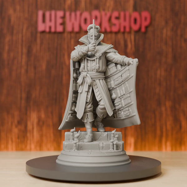 75mm Alchemy Mage, Resin Model Figure Kit, Fantasy Theme, Unassembled and Unpainted