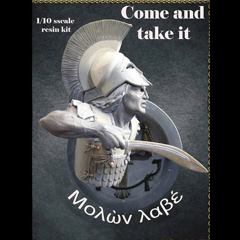 1/10 Ancient Spartan Warrior, Resin Model Bust Kit, Unassembled and Unpainted