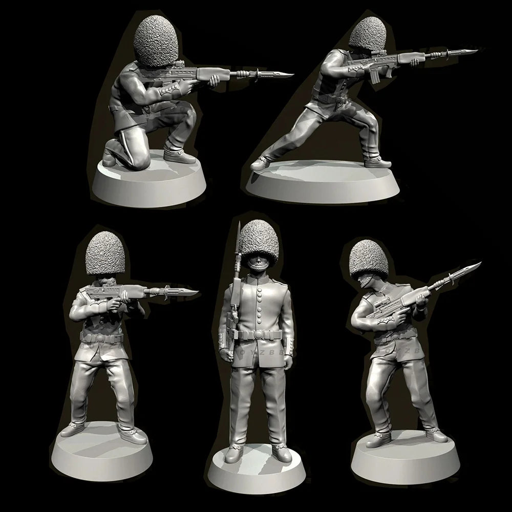 50mm Modern British Tactical Infantry, 8 Figures, Resin Model Figure Kit, Unassembled and Unpainted