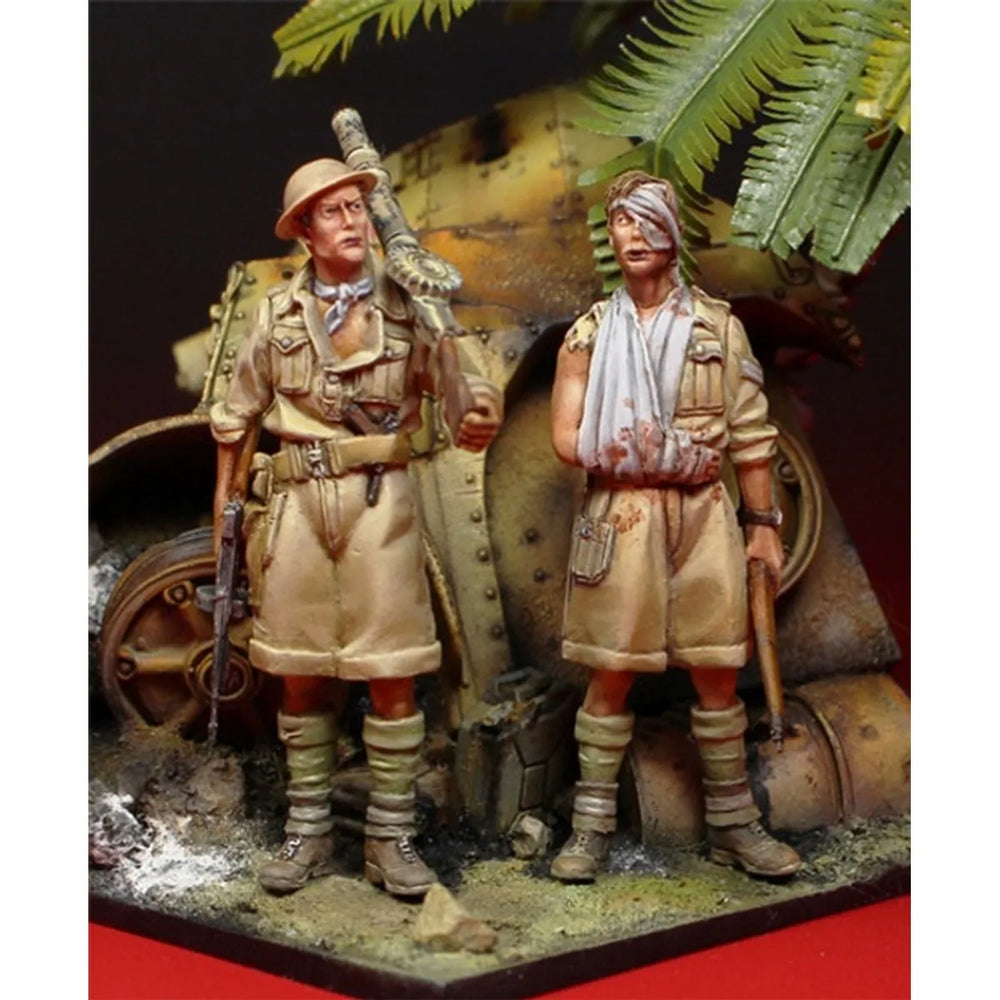 1/35 WWII British Eighth Army, 2 Figures, Resin Model Figure Kit, Unassembled and Unpainted