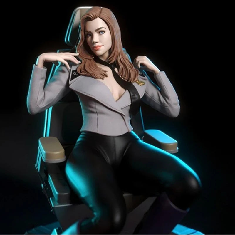 1/24 Female Starship Warrior, Resin Model Figure Kit, Sci-Fi Theme, Unassembled and Unpainted