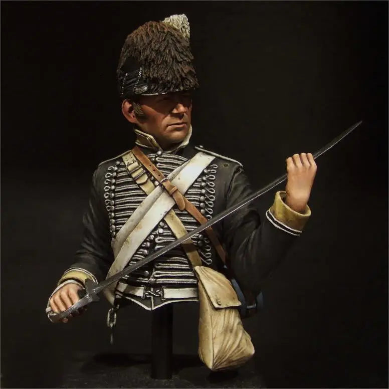 1/9 Napoleonic Austro-Hungarian Cavalry Officer, Resin Model Bust Kit, Unassembled and Unpainted
