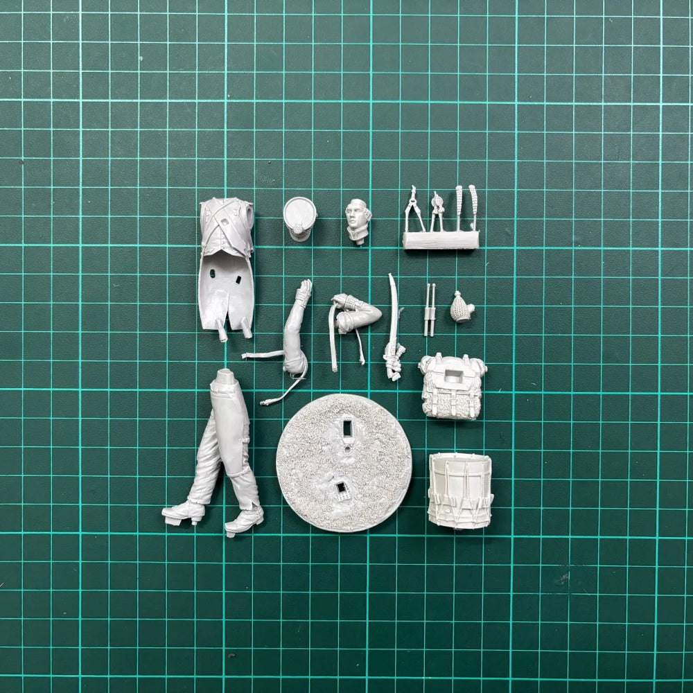 75mm Napoleonic French 57th Infantry Drummer 1835, Resin Model Figure Kit, Unassembled and Unpainted