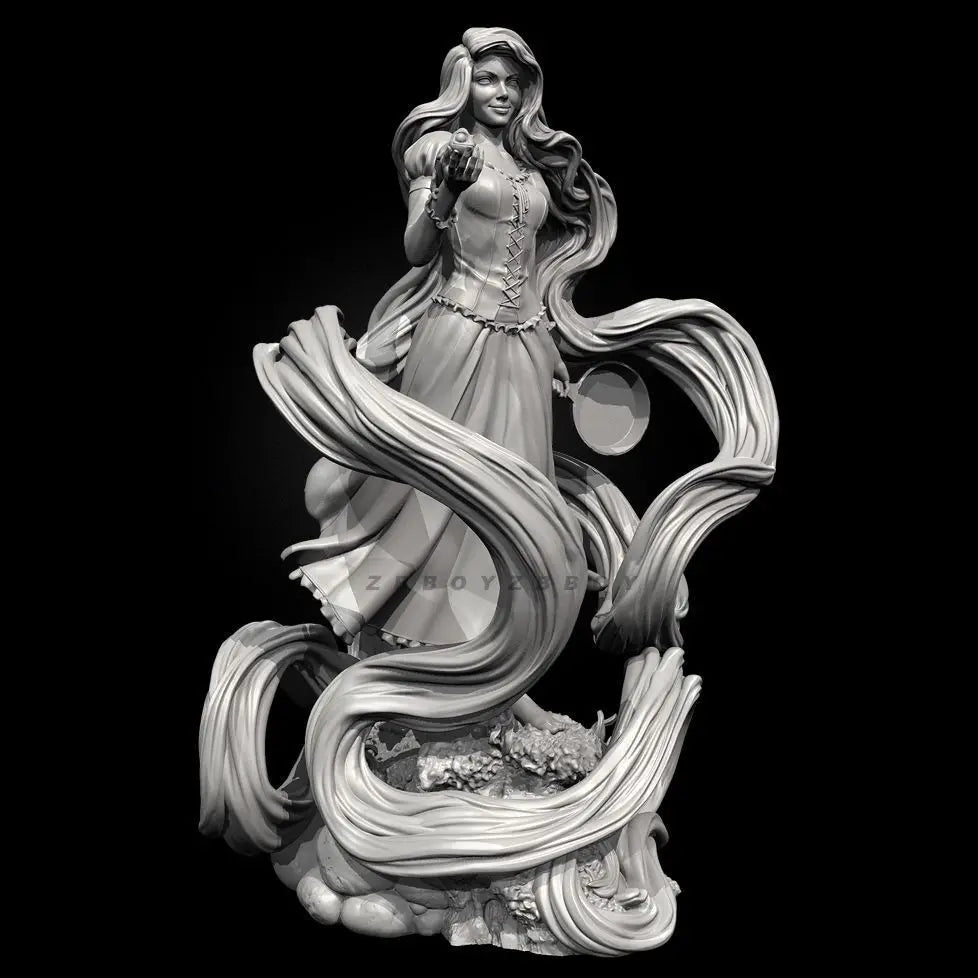90mm Rapunzel, Resin Model Figure Kit, Fantasy Theme, Unassembled and Unpainted