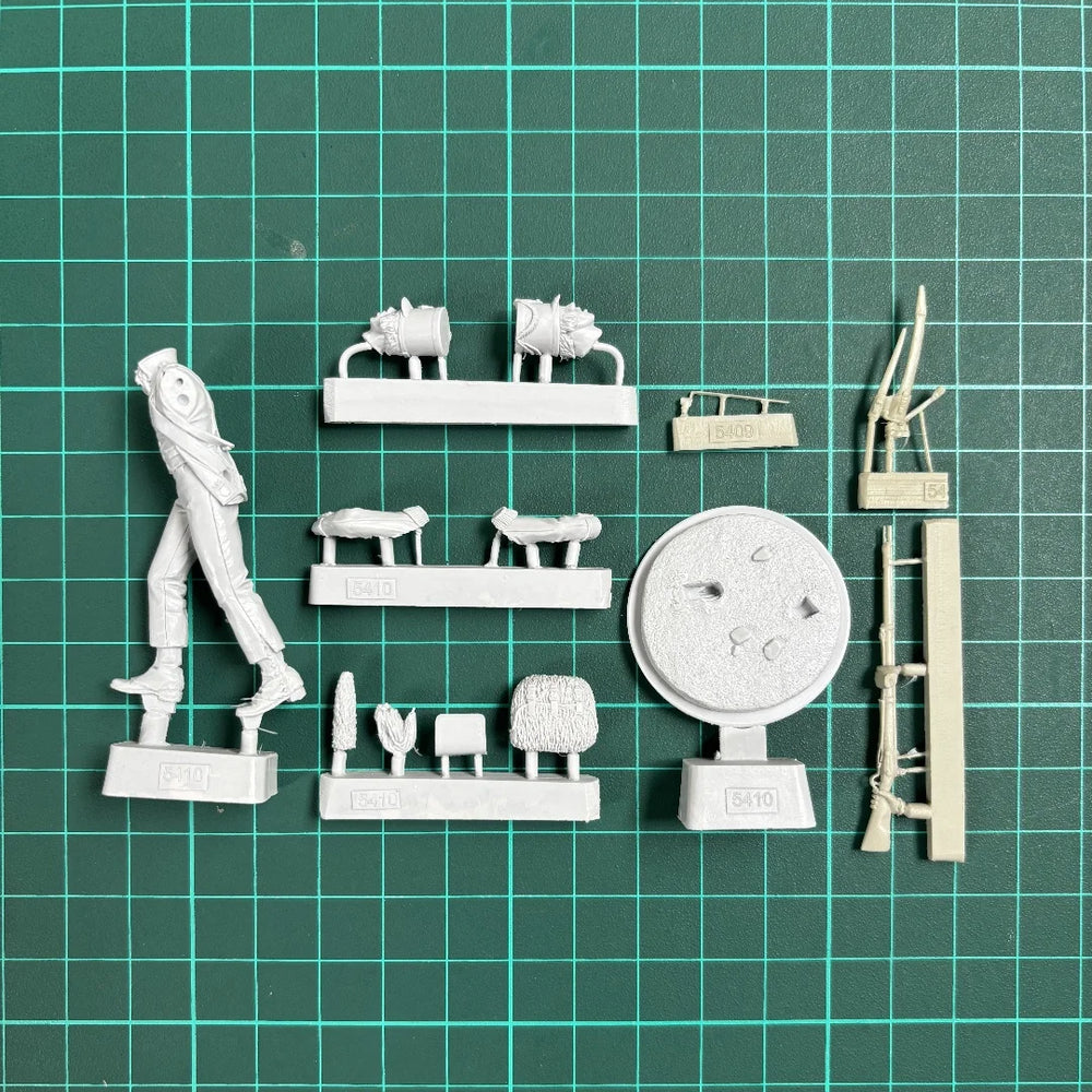 54mm Napoleonic French Light Infantry, Resin Model Figure Kit, Unassembled and Unpainted