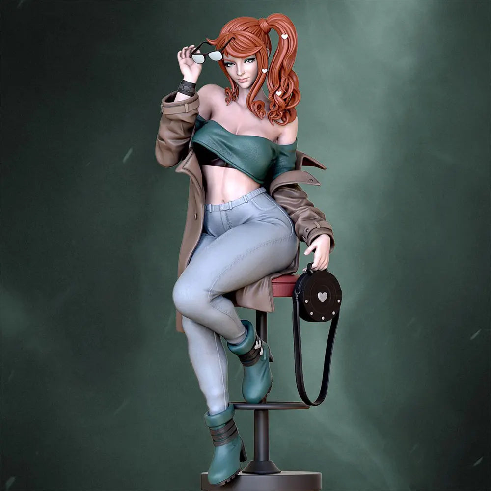 1/24 Sexy Female with Weapon, Resin Model Figure Kit, Unassembled and Unpainted