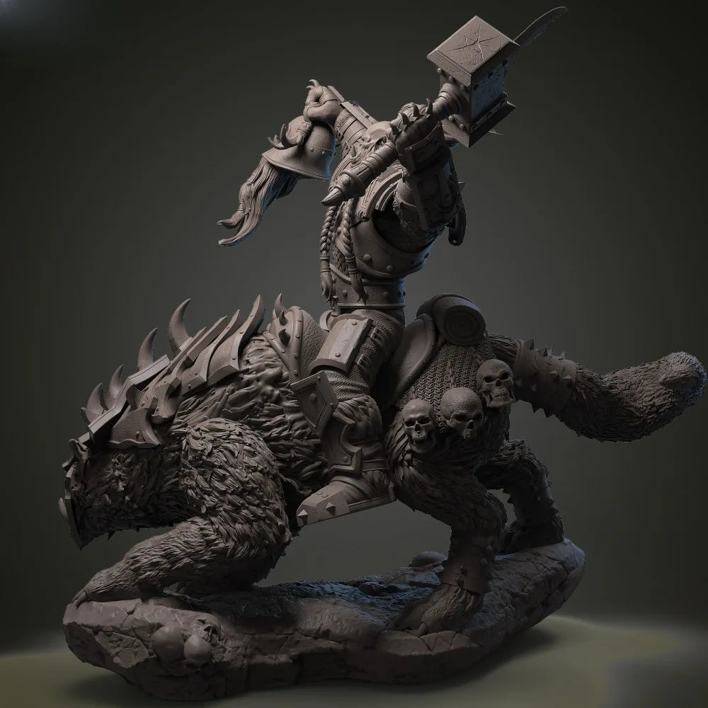 210mm Ogream Ruin Hammer, Resin Model Figure Kit, Fantasy Theme, Unassembled and Unpainted