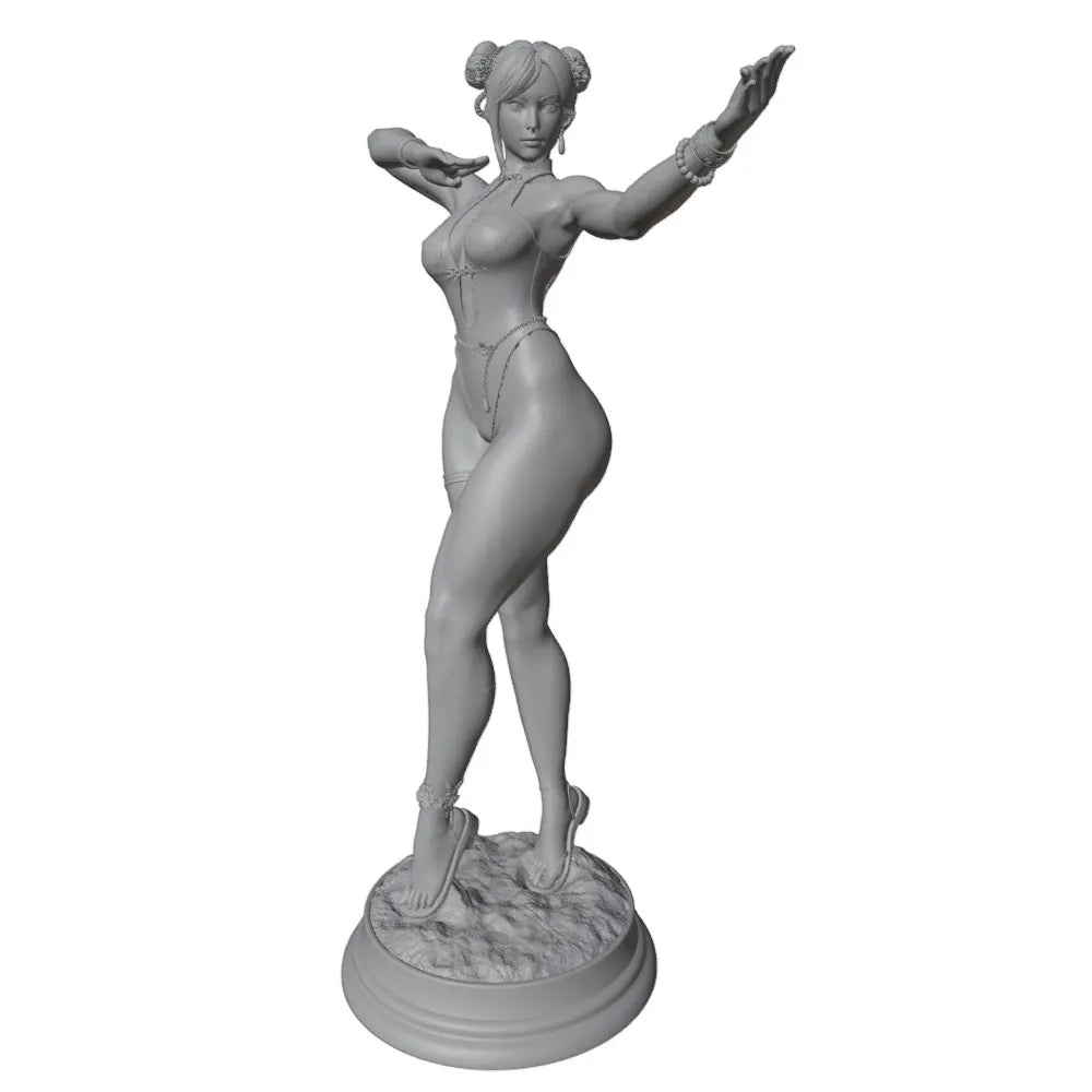 1/24 Classic Pinup with Raised Arm, Resin Model Figure Kit, Unassembled and Unpainted