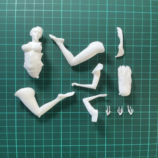 1/20 Female Summer Kneeling Pose with Raised Arms, Resin Model Figure Kit, Anime Theme, Unassembled and Unpainted