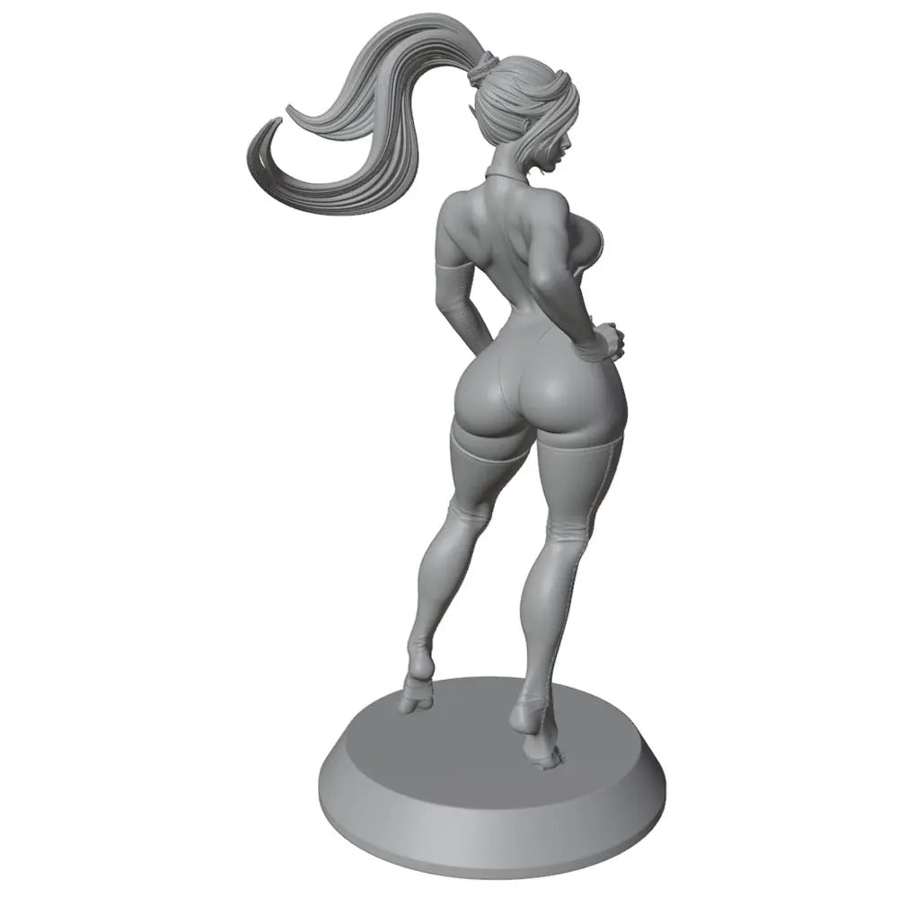 75mm Confident Woman with Long Flowing Hair, Resin Model Figure Kit, Unassembled and Unpainted
