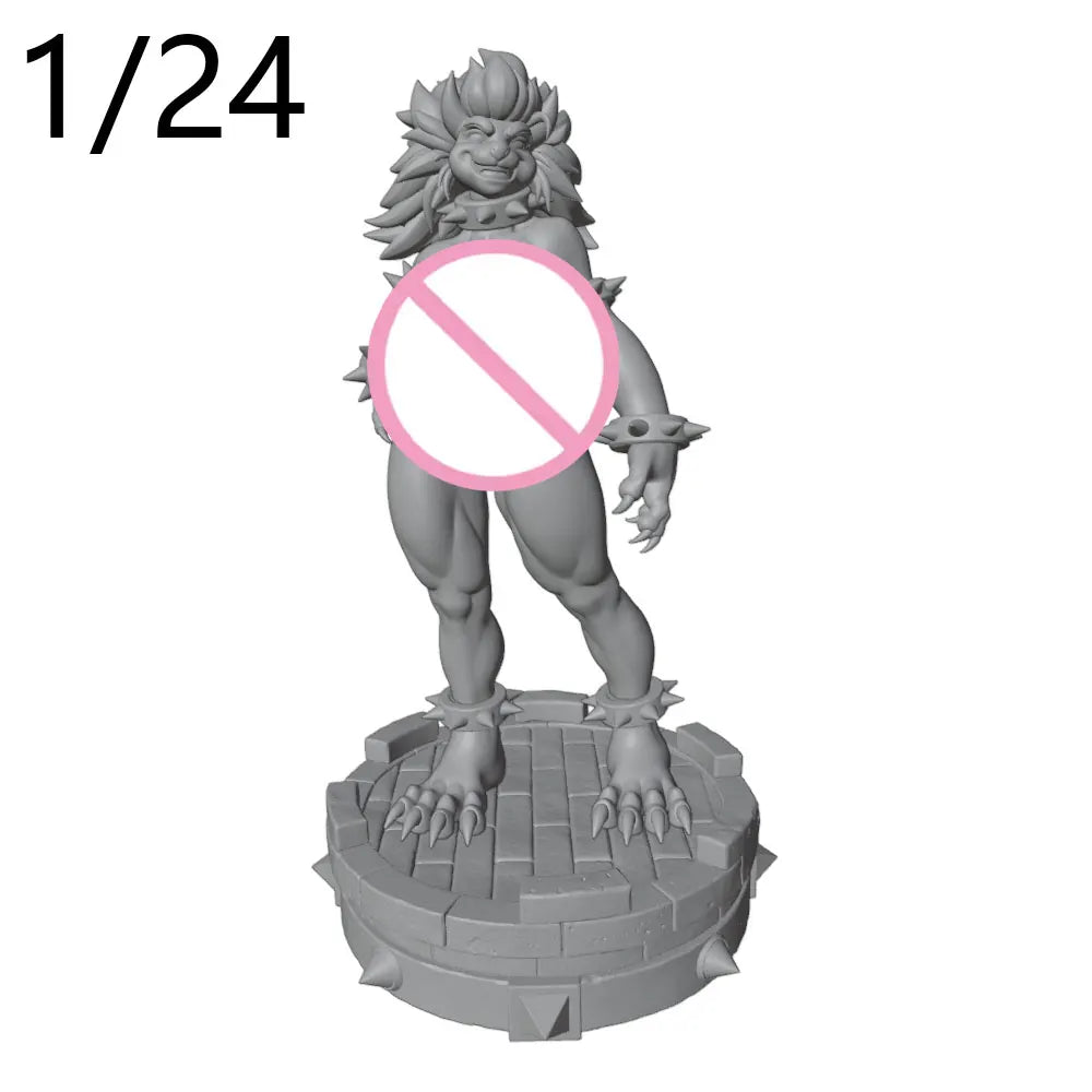 1/24 Fantasy Elf Warrior with Spiky Hair, Resin Model Figure Kit, Unassembled and Unpainted