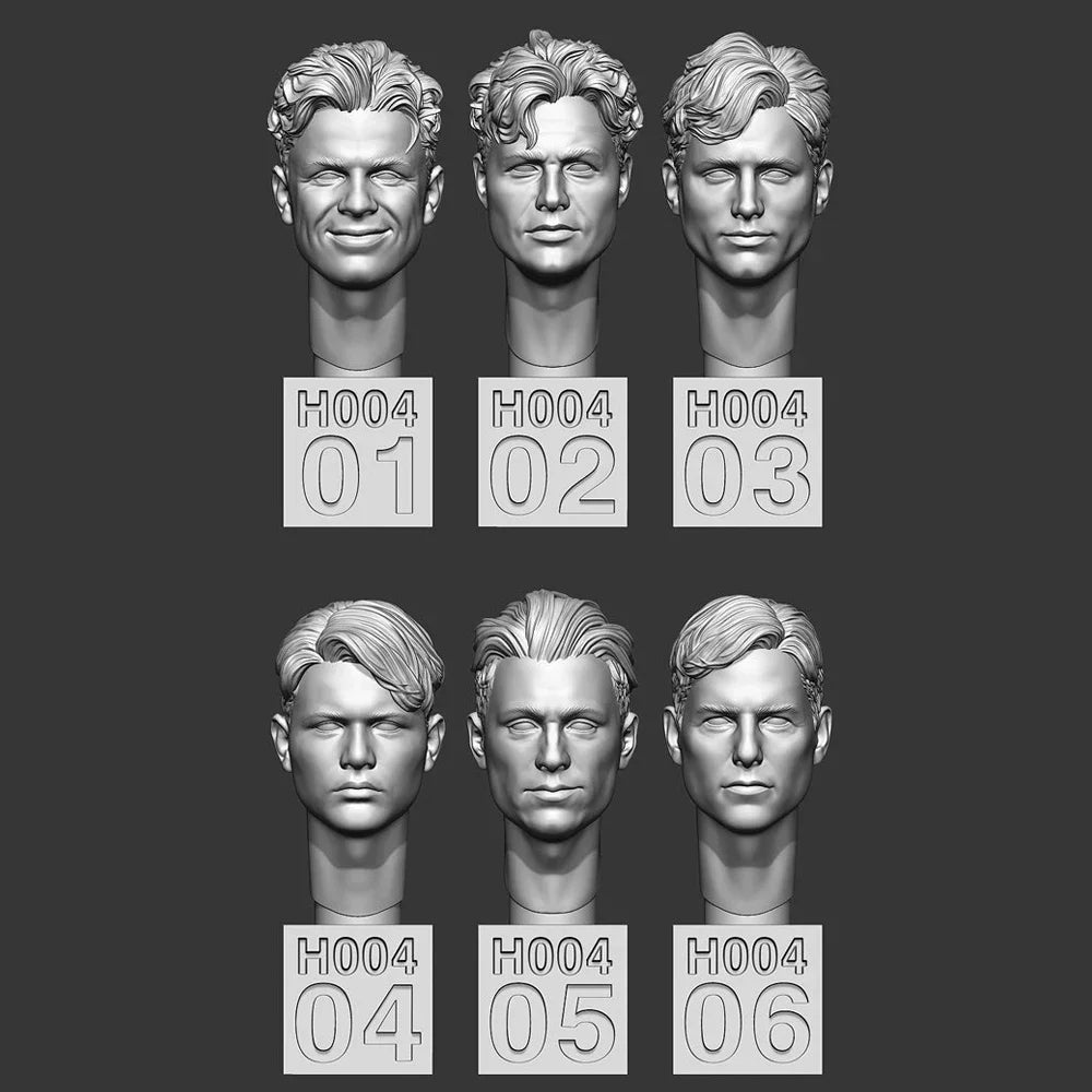 1/35 Soldier Heads Set No.1, Resin Model Bust Kit, Military Theme, Unassembled and Unpainted