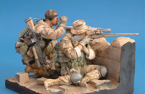 1/16 Modern Desert Warfare Soldiers, 2 Figures, Resin Model Figure Kit, Unassembled and Unpainted