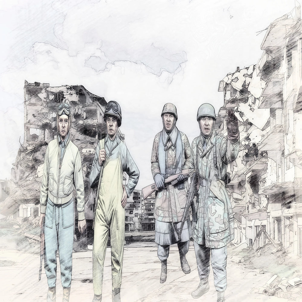 1/35 Modern Infantry Squad Clearing Ruins, 4 Figures, Resin Model Figure Kit, Unassembled and Unpainted