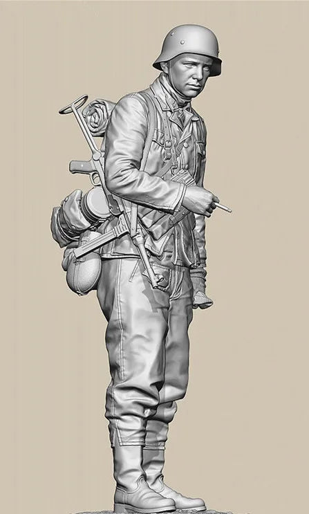 1/16 WWI German Infantryman Standing Armed, Resin Model Figure Kit, Unassembled and Unpainted
