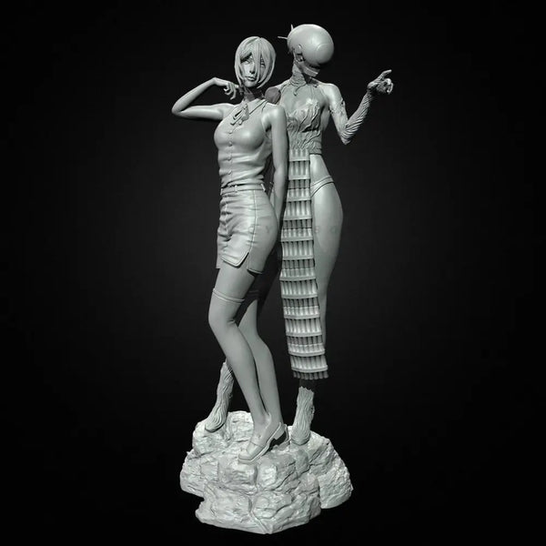 38mm Female Fantasy Warriors, 2 Figures, Resin Model Figure Kit, Fantasy Theme, Unassembled and Unpainted