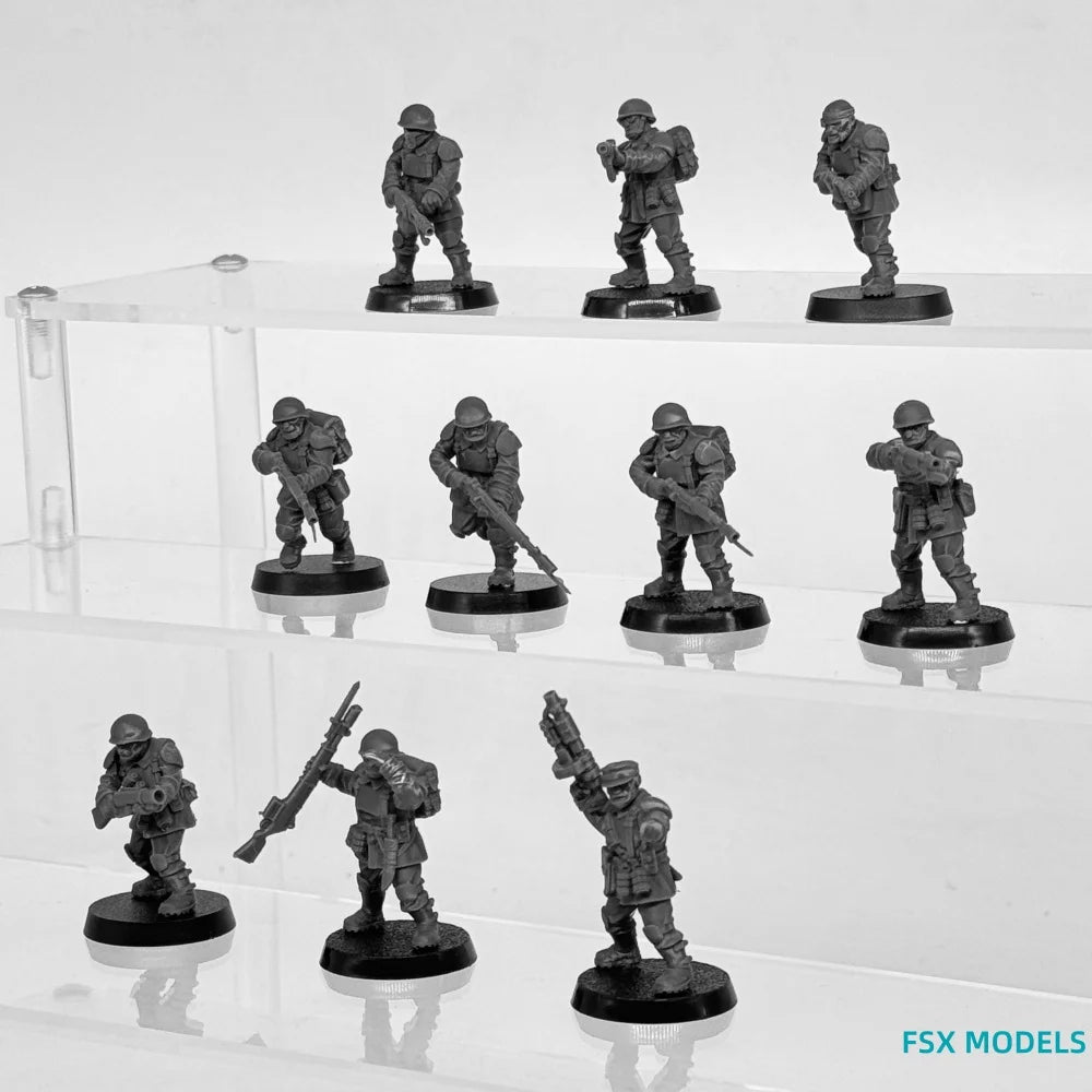 Modern Infantry, 10 Figures, Resin Model Figure Kit, Unassembled and Unpainted