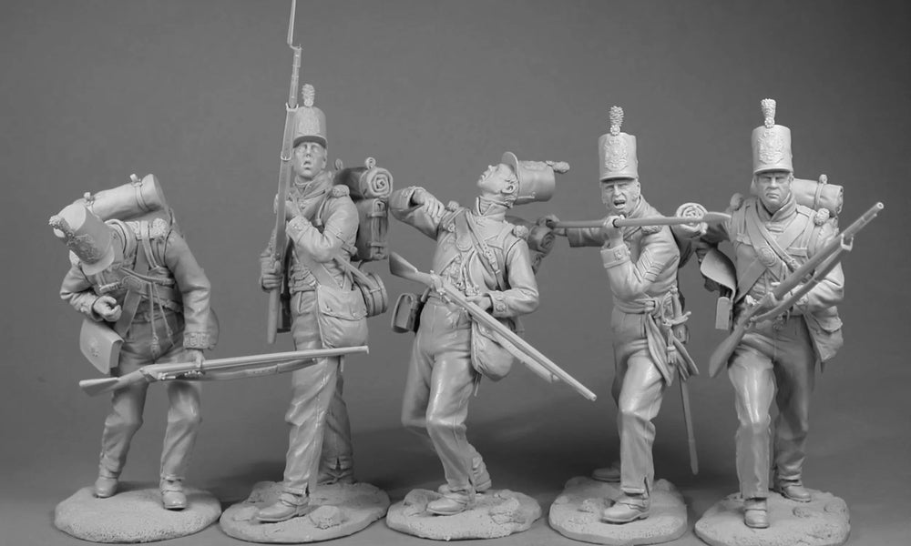 1/24 WWII Military Soldiers, 6 Figures, Resin Model Figure Kit, Unassembled and Unpainted
