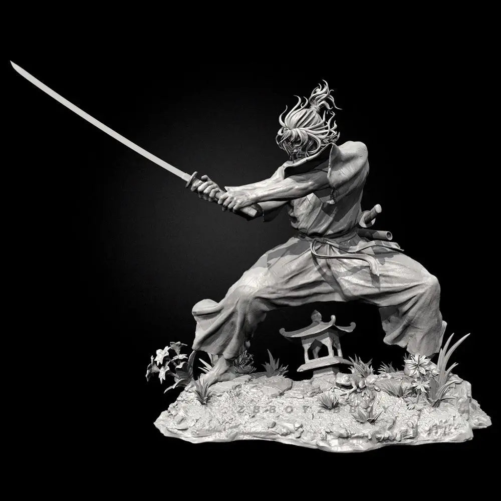 90mm Medieval Swordsman Musashi, Resin Model Figure Kit, Unassembled and Unpainted
