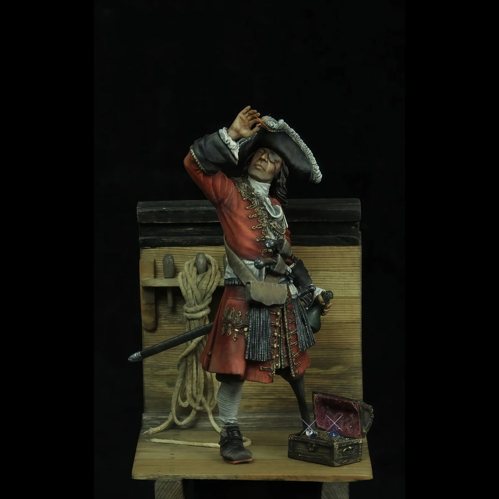 75mm 17th-Century European Gentleman, Resin Model Figure Kit, Historical Theme, Unassembled and Unpainted