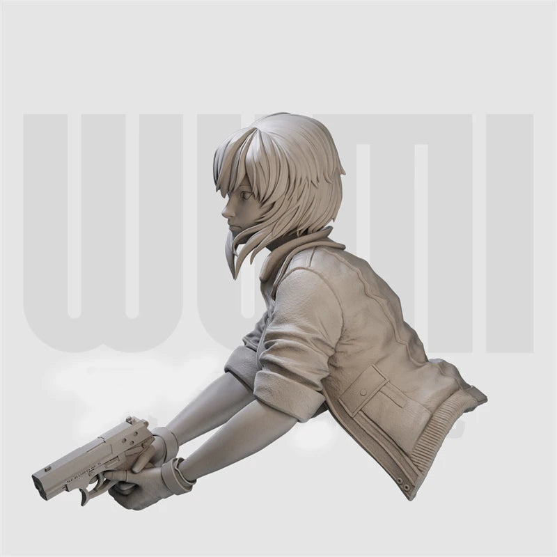 1/10 Female Warrior with Pistol, Resin Model Bust Kit, Fantasy Theme, Unassembled and Unpainted