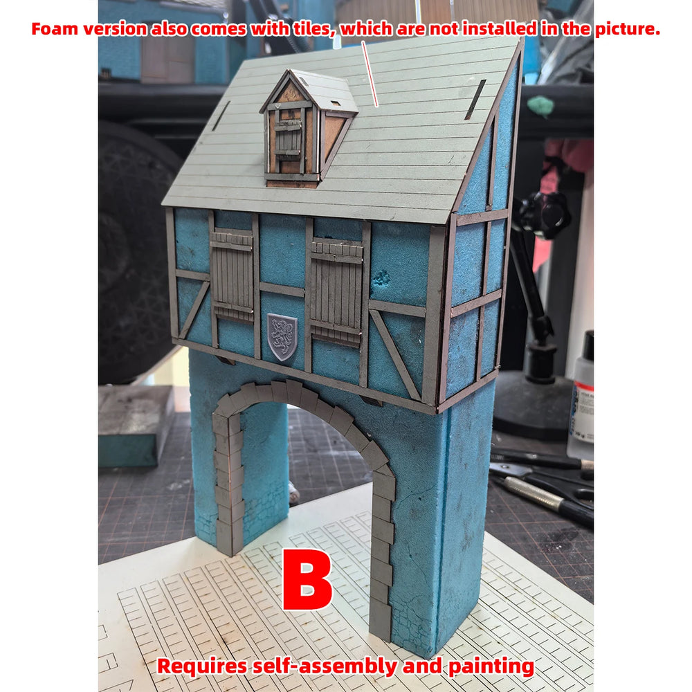 1/35 Medieval European Gatehouse, Resin Model Diorama Kit, Unassembled and Unpainted