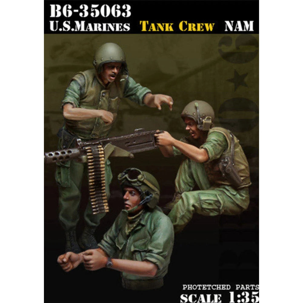 1/35 Vietnam War US Infantry M60 Machine Gun Crew, 3 Figures, Resin Model Figure Kit, Unassembled and Unpainted