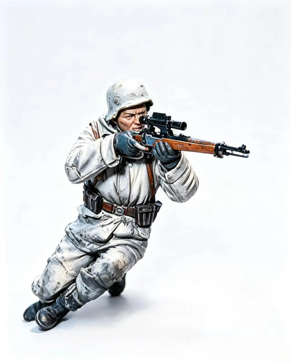 1/16 WWII Soldier at Fortification, Resin Model Figure Kit, Unassembled and Unpainted