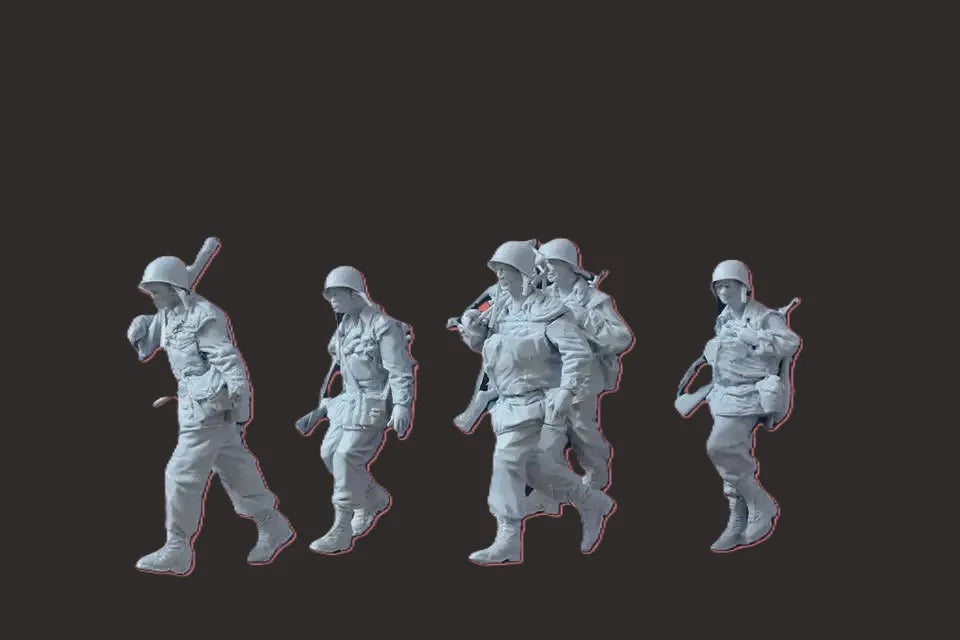 WWI Soldiers, 5 Figures, Resin Model Figure Kit, Unassembled and Unpainted