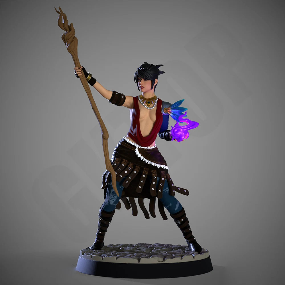 1/24 Wildlands Runemaster Sorceress, Resin Model Figure Kit, Fantasy Theme, Unassembled and Unpainted