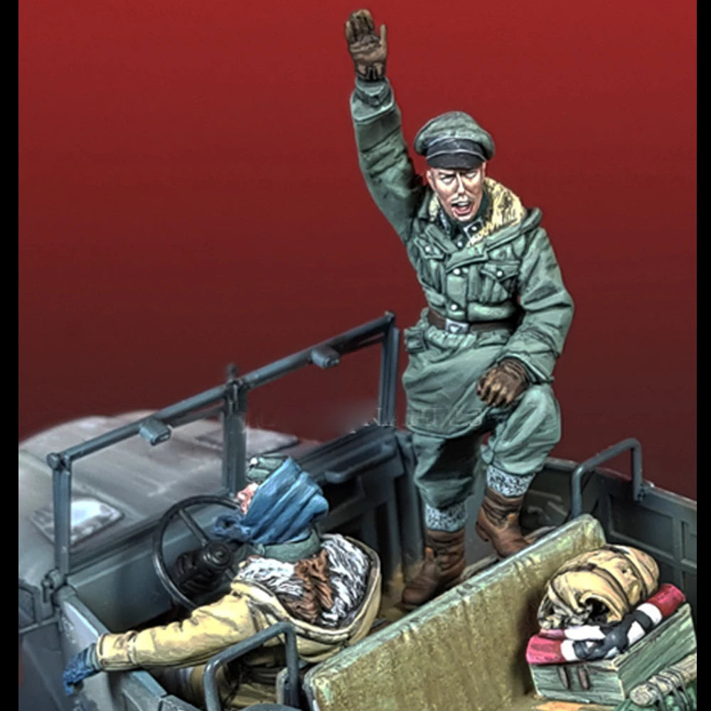1/35 WWII German Officers & Drivers, 3 Figures, Resin Model Figure Kit, Unassembled and Unpainted