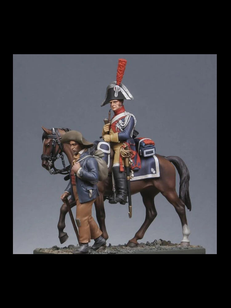 1/32 Napoleonic Cavalry Officers, 3 Figures, Resin Model Figure Kit, Unassembled and Unpainted