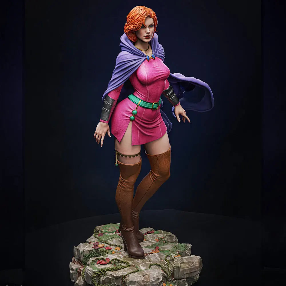 1/24 Standing Female Warrior with Flowing Cape, Resin Model Figure Kit, Fantasy Theme, Unassembled and Unpainted