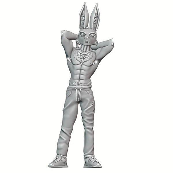 1/24 Anthropomorphic Rabbit, Resin Model Figure Kit, Unassembled and Unpainted