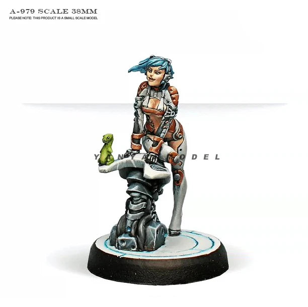 38mm Female Soldier, Resin Model Figure Kit, Sci-Fi Theme, Unassembled and Unpainted