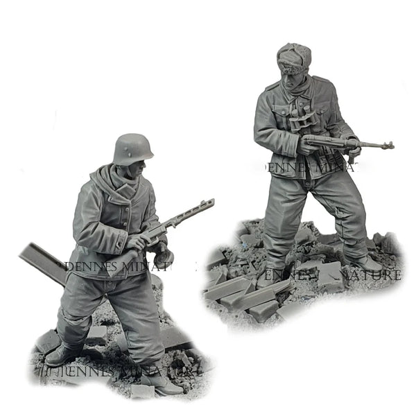 1/35 WWI Infantry Soldiers Set, 2 Figures, Resin Model Figure Kit, Unassembled and Unpainted