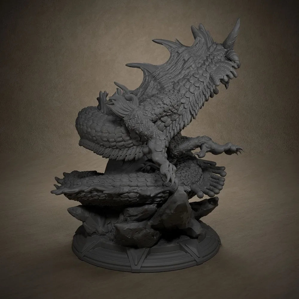 70mm Eastern Dragon Beast, Resin Model Creature Kit, Fantasy Theme, Unassembled and Unpainted