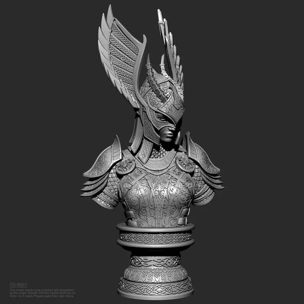 70mm Female Warrior, Resin Model Bust Kit, Fantasy Theme, Unassembled and Unpainted