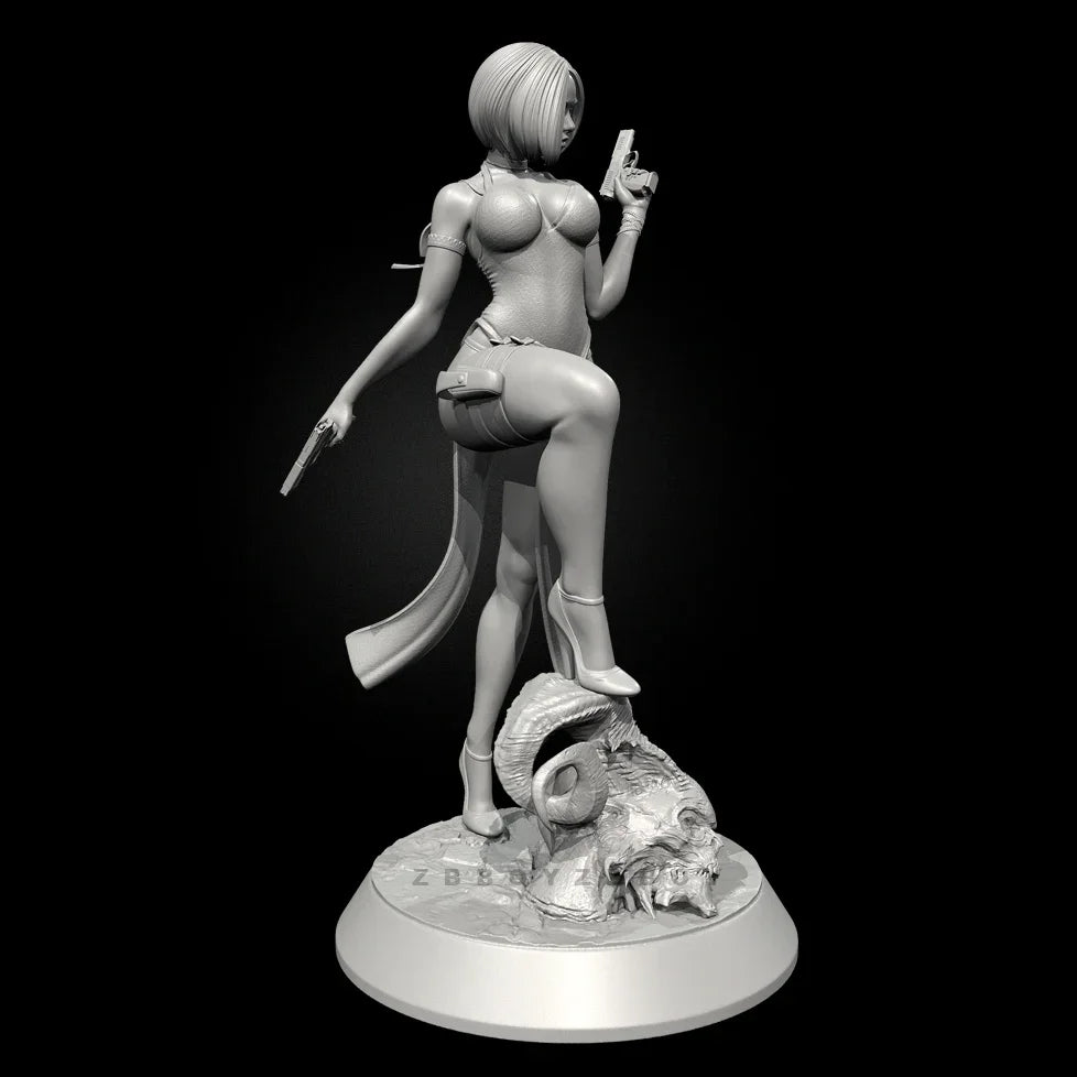 75mm Fantasy Warrior Pinup, Resin Model Figure Kit, Unassembled and Unpainted