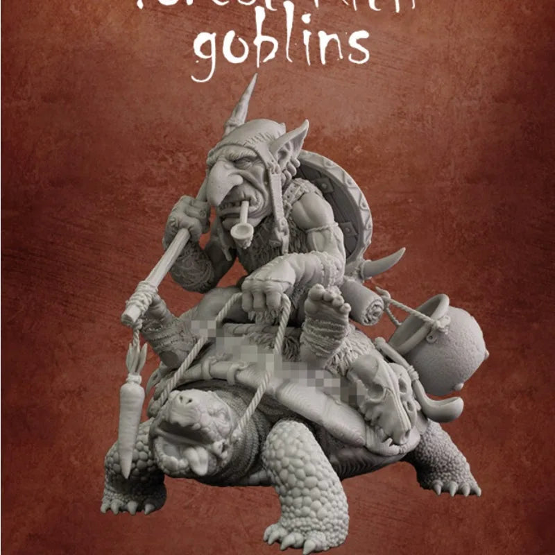 1/32 Goblin Warrior Mount, 2 Figures, Resin Model Diorama Kit, Fantasy Theme, Unassembled and Unpainted