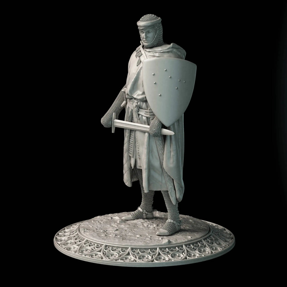1/24 Medieval Crusader Knight in Red Cross Tabard, Resin Model Figure Kit, Unassembled and Unpainted