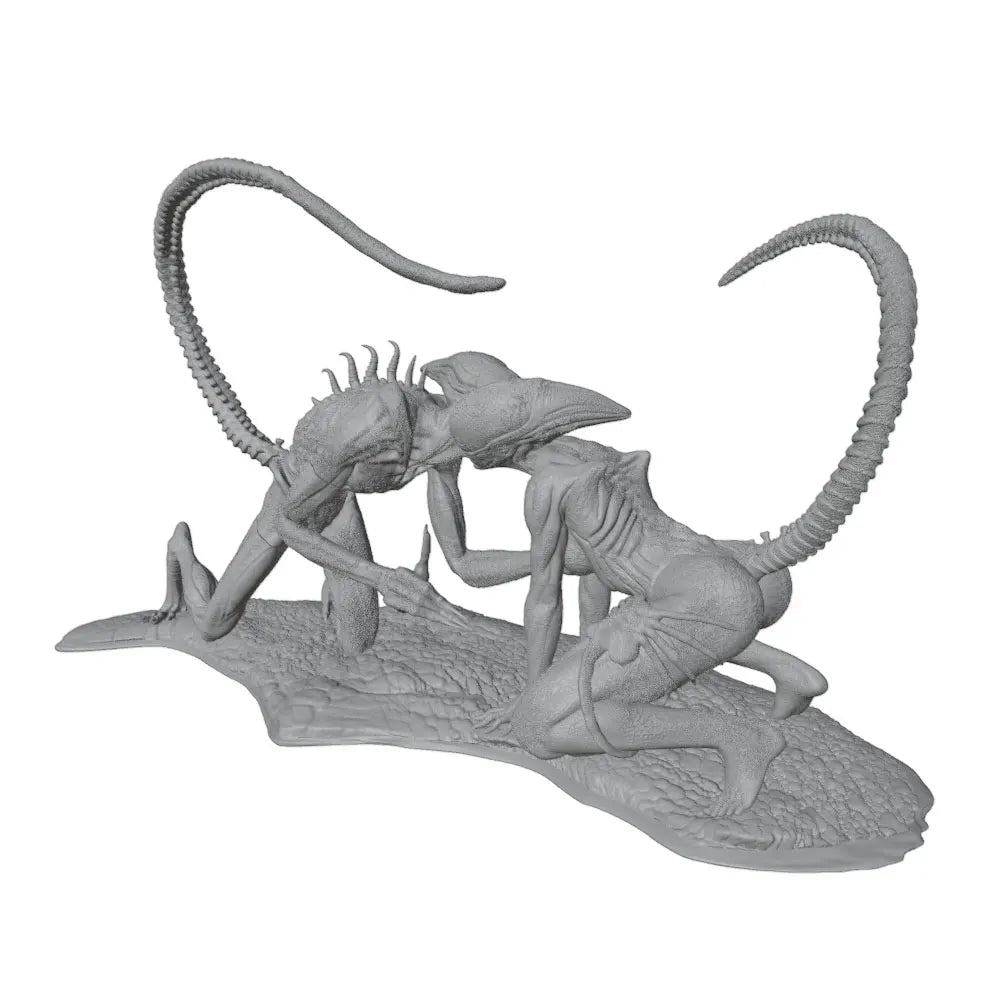 1/24 Alien Creature, 3 Figures, Resin Model Diorama Kit, Fantasy Theme, Unassembled and Unpainted