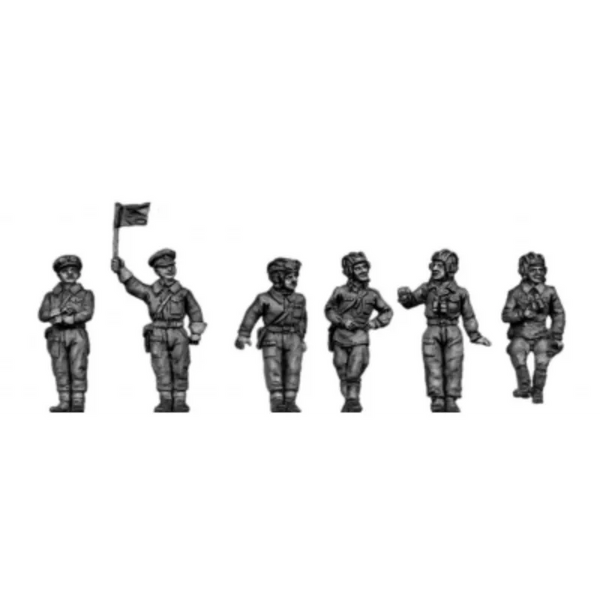 1/72 WWII Soviet Tank Crew with Commander, 6 Figures, Resin Model Figure Kit, Unassembled and Unpainted