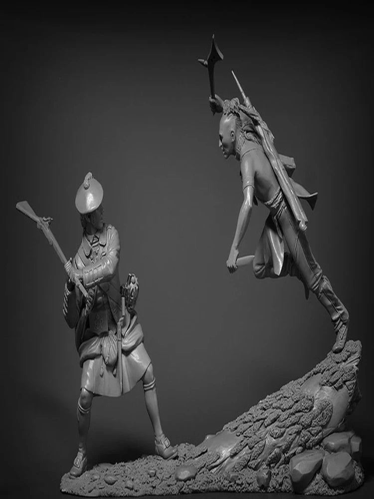 1/24 Ancient Fantasy Warrior Set, 2 Figures, Resin Model Figure Kit, Unassembled and Unpainted