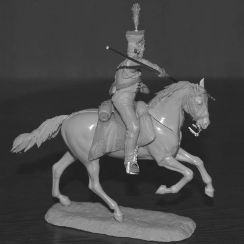 1/32 Napoleonic Cavalry Guards with Lances, 2 Figures, Resin Model Figure Kit, Unassembled and Unpainted