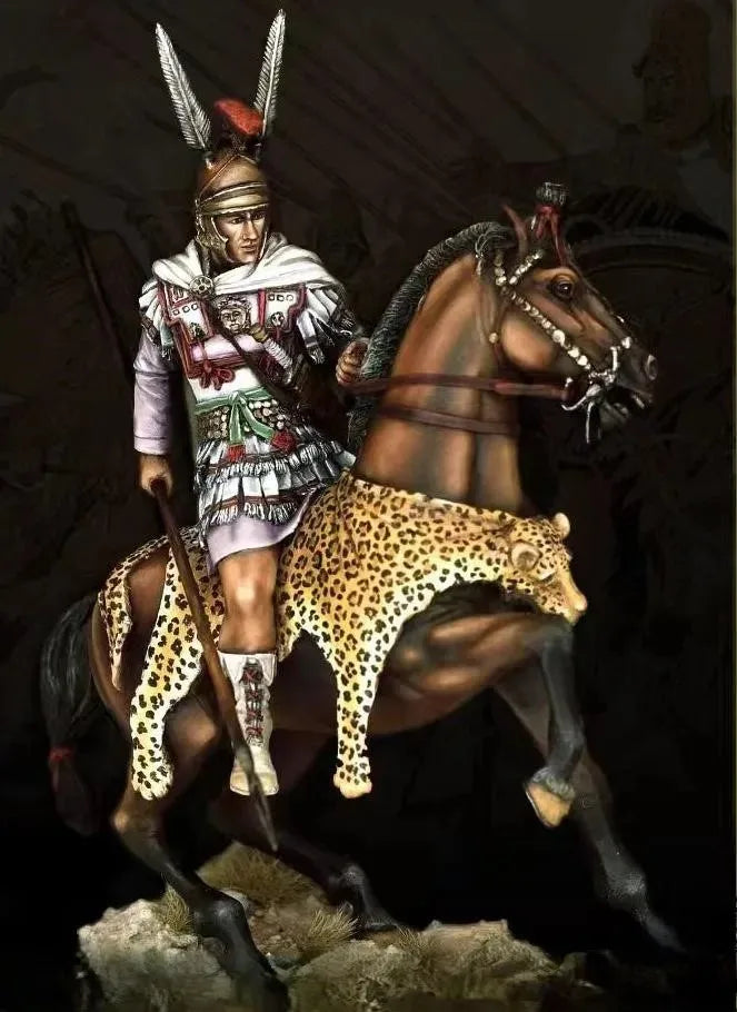 1/24 Ancient Scythian Mounted Warrior with Horned Helmet, Resin Model Figure Kit, Unassembled and Unpainted