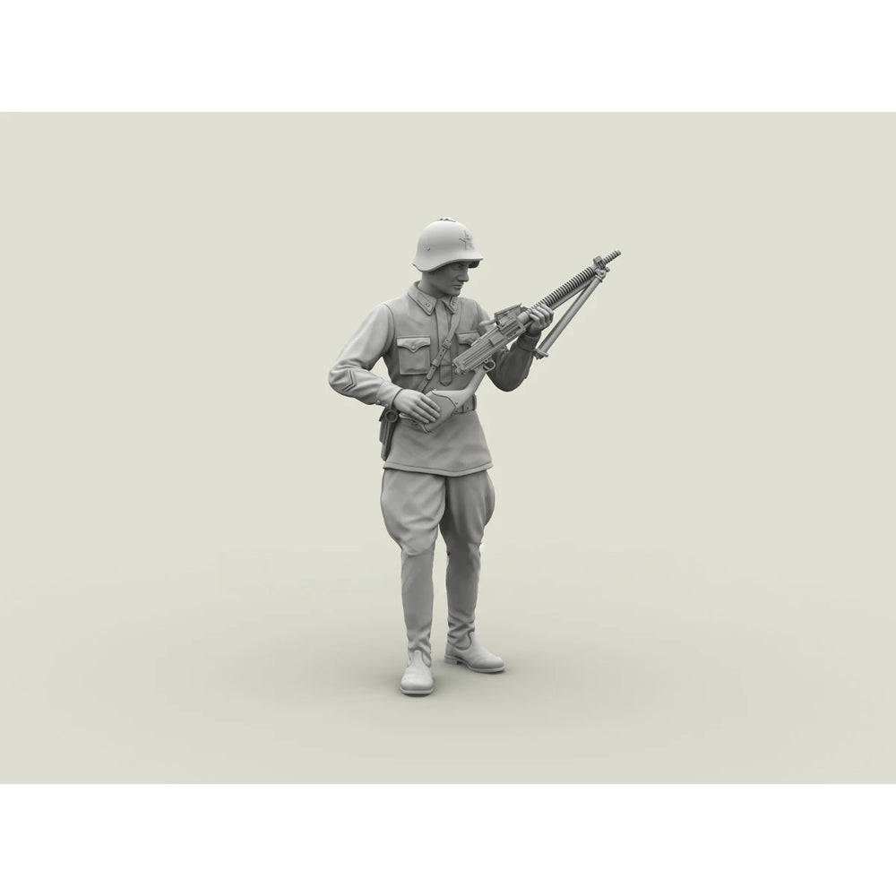 1/35 WWII Red Army Lieutenant with Light Machine Gun, Resin Model Figure Kit, Unassembled and Unpainted
